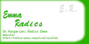 emma radics business card